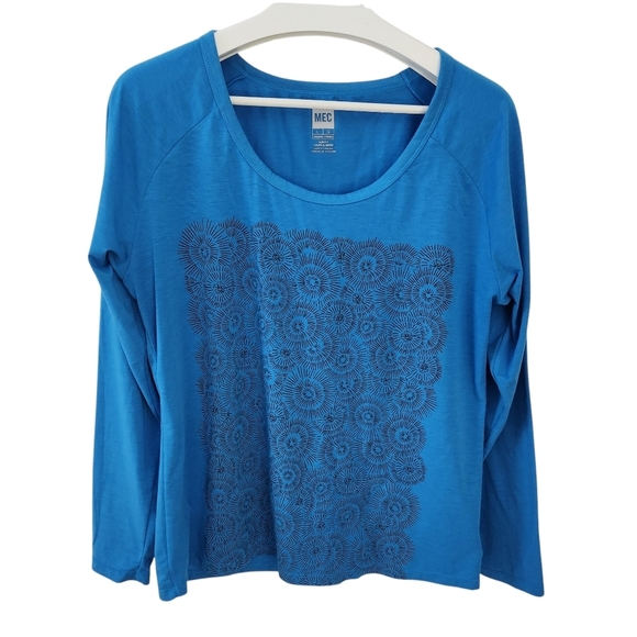 MEC Blue Long Sleeve merino blend Slim Fit Top large - Picture 2 of 10